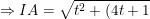 \small \Rightarrow IA=\sqrt{t^2+(4t+1)^2}